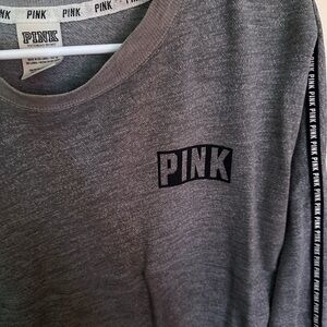 PINK Victoria's Secret Charcoal Long Sleeve Tee
